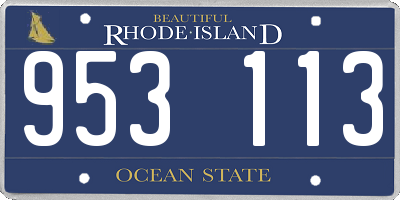 RI license plate 953113
