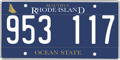 RI license plate 953117