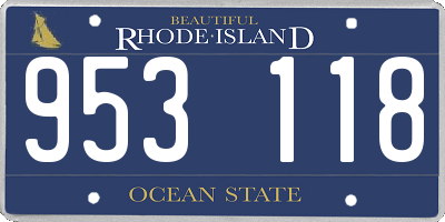 RI license plate 953118
