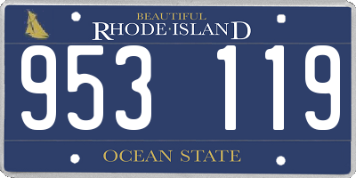 RI license plate 953119
