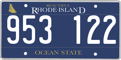 RI license plate 953122