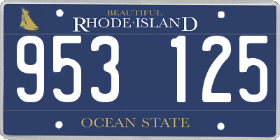 RI license plate 953125