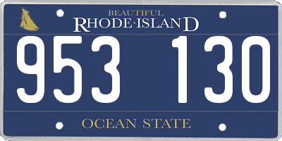 RI license plate 953130