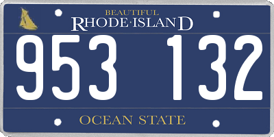 RI license plate 953132