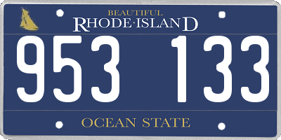RI license plate 953133