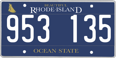 RI license plate 953135