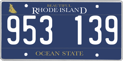RI license plate 953139