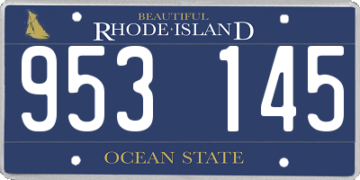 RI license plate 953145