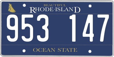 RI license plate 953147