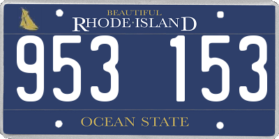 RI license plate 953153