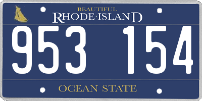 RI license plate 953154