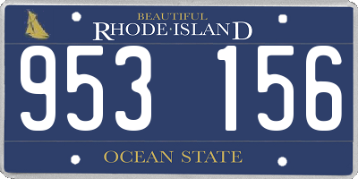 RI license plate 953156