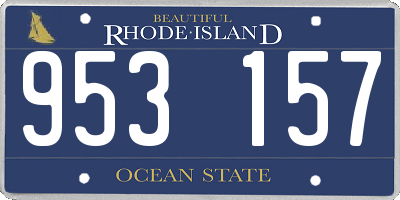 RI license plate 953157