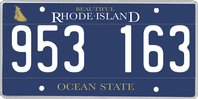 RI license plate 953163
