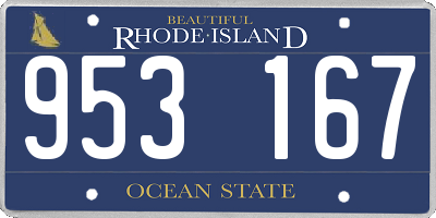 RI license plate 953167