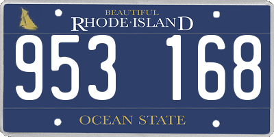 RI license plate 953168