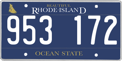 RI license plate 953172
