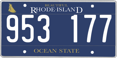 RI license plate 953177