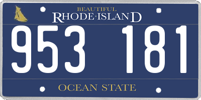 RI license plate 953181