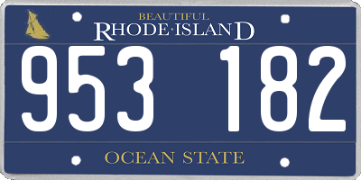 RI license plate 953182
