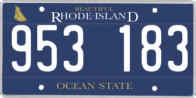 RI license plate 953183