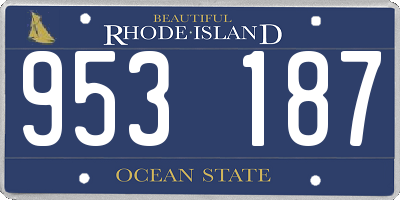 RI license plate 953187
