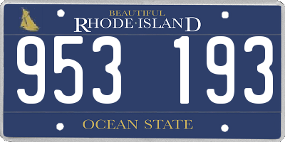 RI license plate 953193