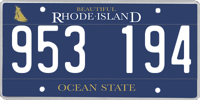 RI license plate 953194