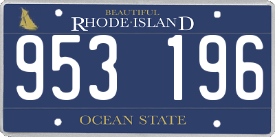 RI license plate 953196