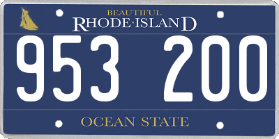 RI license plate 953200