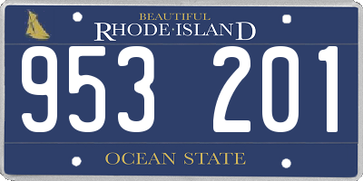 RI license plate 953201