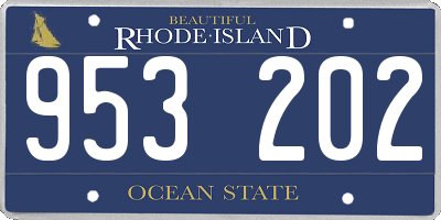 RI license plate 953202