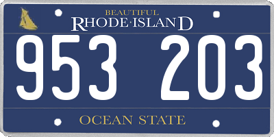RI license plate 953203