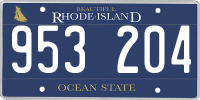 RI license plate 953204
