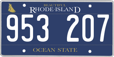 RI license plate 953207