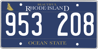 RI license plate 953208