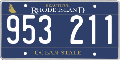 RI license plate 953211