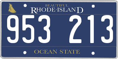 RI license plate 953213