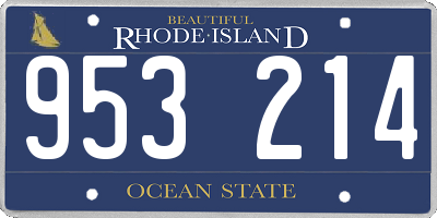 RI license plate 953214