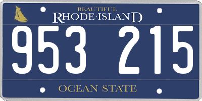RI license plate 953215