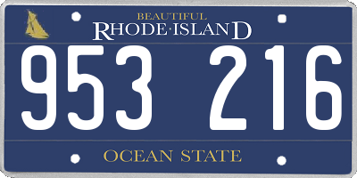 RI license plate 953216