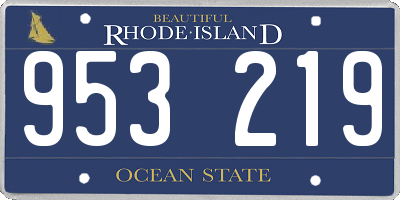 RI license plate 953219