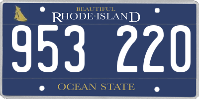 RI license plate 953220