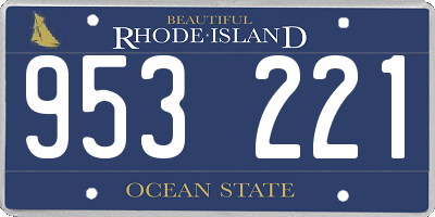 RI license plate 953221