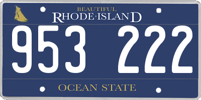 RI license plate 953222