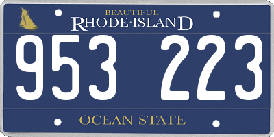 RI license plate 953223