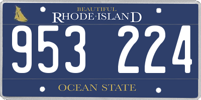 RI license plate 953224