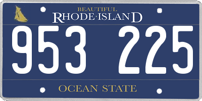 RI license plate 953225