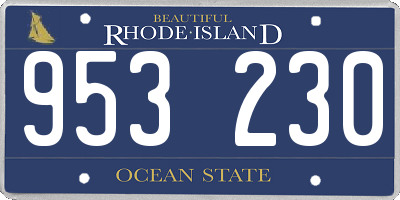 RI license plate 953230