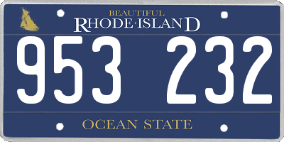 RI license plate 953232